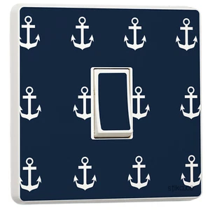 Confezione 2 Ancoraggi, Adesivo Tema Nautico, Design per Coperchio Interruttore Luce Singolo - Foto 1 di 2