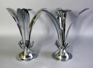 Antique GERMAN ART NOUVEAU Berliner Elektroplate Warenfabrik Candle Holders - Picture 1 of 9