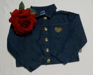 DOLLIE & ME Kid's Girl's Texture Moto Heart Denim Shirt Size 4 - Picture 1 of 4