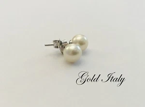 Orecchini Oro Bianco 18 KT 750 - Donna Perle Naturali - Gold Earrings Pearls - Foto 1 di 5