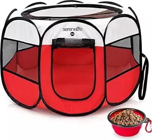 SereneLife Large Portable and Foldable Pet Tent, Indoor & Outdoor Use (Red) - Picture 1 of 1