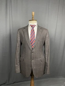 Hackett Ing Loro Piana Herren Blazer Sakko braun Wolle kariert Größe 44 L/54 L - Bild 1 von 14