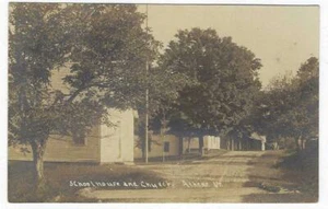 Rare Athens Vermont RPPC Photo Postcard Schoolhouse Church 1910 Chester Vintage - Picture 1 of 2