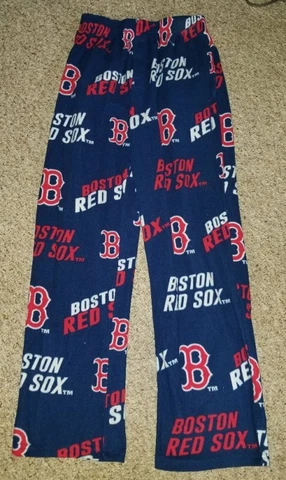 BOSTON RED SOX Blue and Red Fleece Sleep Pants Mens SMALL Cover