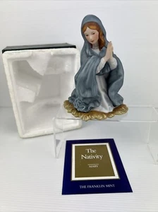 Nativity Mary Figurine Gianni Benvenuti Franklin Mint Boxed & Card 1989 Vintage - Bild 1 von 18