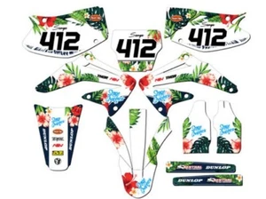 2002-2004 CRF 450 R TROPIC White Senge Graphics Kit Compatible with Honda - Picture 1 of 10