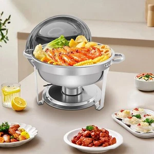Juego de buffet de platos de frotamiento de 5 cuartos de galón, calentador de alimentos de acero inoxidable para bodas - Imagen 1 de 11