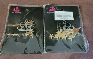 2 fermagli per capelli stella colore oro paparazzi - Foto 1 di 5