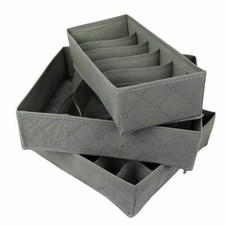 Portable Drawer Storage Divider Box 3pcs Socks Bra Underwear Organizer Container