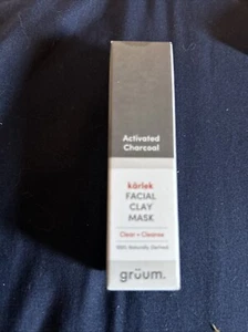 Gruum Activated Charcoal Facial Clay Mask Clear & Cleanse 100% Natural New Boxed - Picture 1 of 3