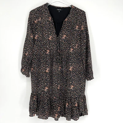 Vestido Madewell Para Mujer 6 Floral Cachemira Seda Volantes Dobladillo Boho Cottage Campesino Foto 1 de 4