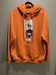 Vintage Naruto Shippuden 2002-2007 Anime Hoodie Sweatshirt Men's Size XL Orange - Picture 1 of 13