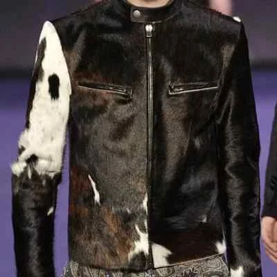 Chaqueta de cuero de piel de pony para hombre Western de piel de vaca - ajuste personalizado Foto 1 de 4