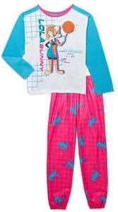 NWT Space Jam Girls Pajamas Shirt Pants Tune Squad Lola New Legacy Pink Movie 2 - Picture 1 of 3