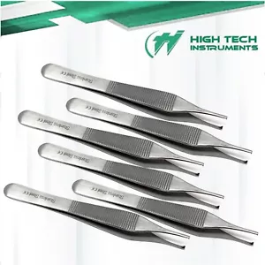 6 ADSON KOCHER TISSUE FORCEPS 1X2 RAT TEETH SURGICAL INSTRUMENTS 4.75" STAINLESS - Picture 1 of 3