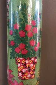 Vintage Spirit of Christmas Geschenkpapier 60' Quadrat Stechpalme Weihnachtsstern Pflanzen Retro - Bild 1 von 9