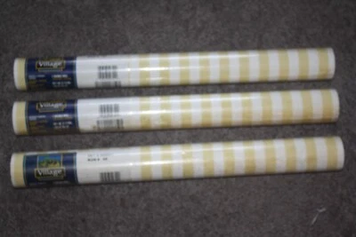 3 Vintage Village Double Rolls Yellow & white Stripes 596547 20.5 In X 11YDS = 5 - Image 1 of 4