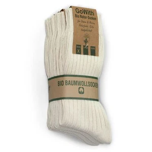 4 Pairs Unisex Natural 97% Cotton Crew Socks Comfy Cozy Breathable Seamless C... - Picture 1 of 12