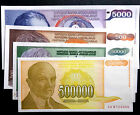 Jugoslavija 500,5000,50000 & 500,000 Dinara Note 4Pcs Unc(+Free 1 B.Note)#D3185