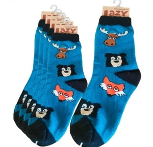 5 x Calcetines Niños Algodón Rico Niños Multicolor Funky Calcetines al Tobillo Fox D173 - Imagen 1 de 13