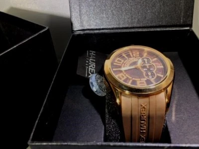 Мужские часы с хронографом Haurex Italy Blaze коричневый циферблат золотистый нержавеющая сталь - Изображение 1 из 4