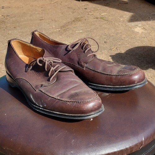 Scarpe Coach uomo taglia 9 5 pelle marrone eleganti oxfords comfort Carleton