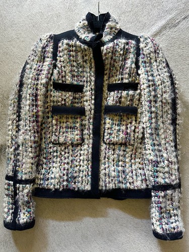 *BALENCIAGA* Giacca Tweed Nicolas Ghesquière Runway F W 2007 riccio FR 36