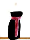 Ruth Womens Black Strapelss Evening Gown Pink Silk Velvet Tie Womens Size 4