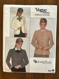 Joseph Piccone 2828 patrones de Vogue diseñador estadounidense talla 12 corte usado - Imagen 1 de 3