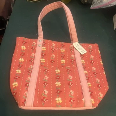 Longaberger Homestead Pequeño Rosa Floral Monedero/Tote/Bolso de Mano NUEVO Foto 1 de 2