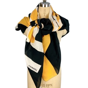Sciarpa grande Maca85 Chanel modello donna cotone giallo - Foto 1 di 8