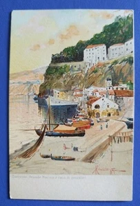 1900ca Sorrento - Marina Grande e case di pescatori (Napoli) - ill. Ricciardi - Imagen 1 de 2