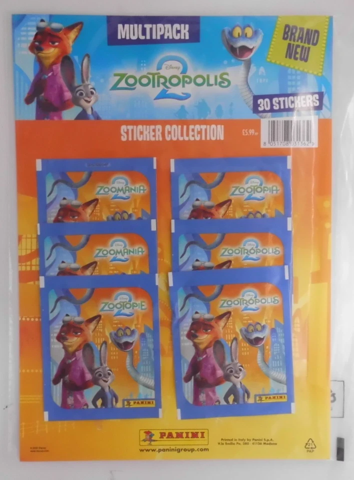 Panini Zootropolis 2 Sticker Multipack: 6 packs (30 stickers) - Image 1 of 1