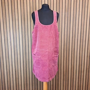 Fat Face Cord Dress Pinafore UK 16 Pink Pockets Above Knee - Picture 1 of 10
