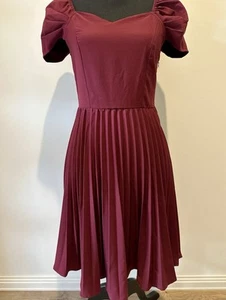 Belle Poque Evening Dress Size 8 Small Burgundy Australia BNWT Pleated - Picture 1 of 4