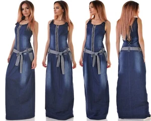 S - 3XL / Long Denim Summer Dress / Wide Dress - Picture 1 of 5