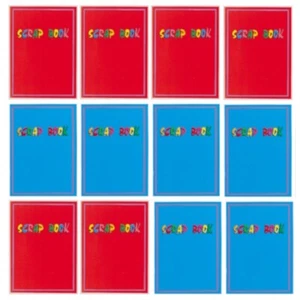 12 x LARGE SCRAPBOOKS 32 PAGE SCRAP BOOKS RED & BLUE LAMINATED COVERS A4+ 31cm - Picture 1 of 3