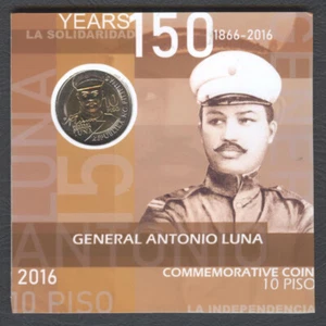 2016 Philippine 10 Piso Revolutionary GEN. ANTONIO LUNA Commemorative Coin - Picture 1 of 4