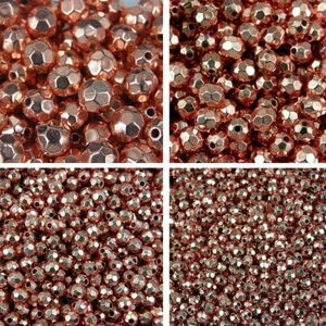 Spacer Beads, 100 x CCB Plastic Copper Rose faceted disco ball  4/6/8/10mm NP10 - Picture 1 of 9