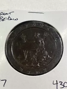 1797 Great Britain 2 Pence Cartwheel with Counterstamp E F 1804 - Picture 1 of 6