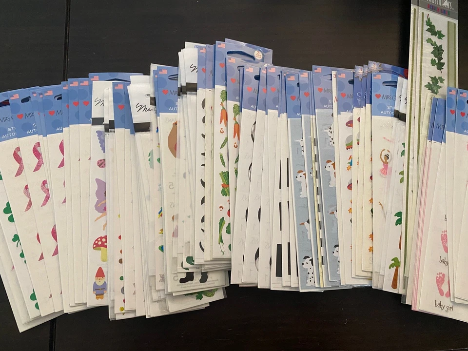 Adesivos da Sra. Grossman aposentados você escolhe FOLHA bebê dragão Papai Noel cachorro holograma - Imagem 1 de 1