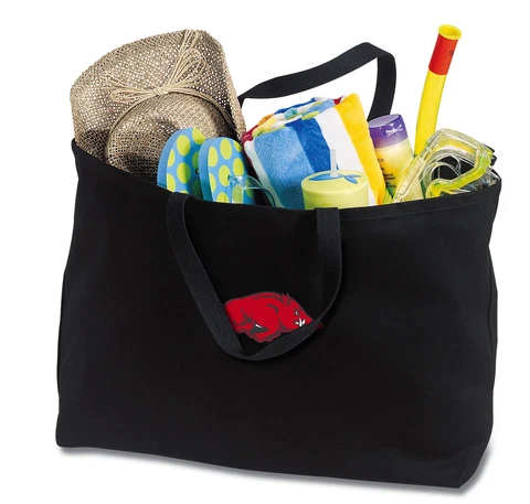 Arkansas RAZORBACK Tote Bag LARGE Shopper Grocery or Beach Bags STRONG CANVAS! Cover