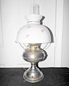 VOM WINDE VERWEHT VINTAGE AUSGEFALLENE RAYO NICKEL ELEKTRISCHE ÖLBRENNER HURRIKAN LAMPE - Bild 1 von 16