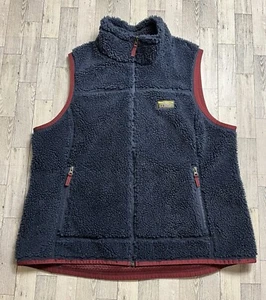 LL Bean Mountain Pile Fleece Vest Womens 1X Plus Navy Blue Gorpcore 511194 - Picture 1 of 6
