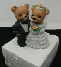 Homco Bears Bride & Groom Wedding Cake Topper EXC COND!!