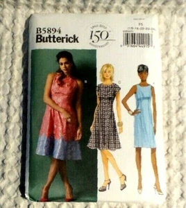 Butterick Pattern 5894 DRESS 3 Designs Size 16-18-20-22-24 Sleeveless UNCUT New - Picture 1 of 5