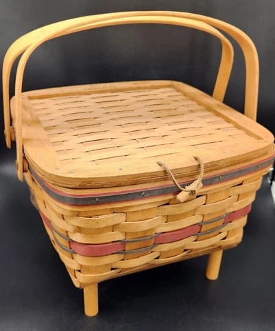 Longaberger VTG 1991 Crisco American Pie Basket+Riser+Recipe Book 1ST In Series Cover