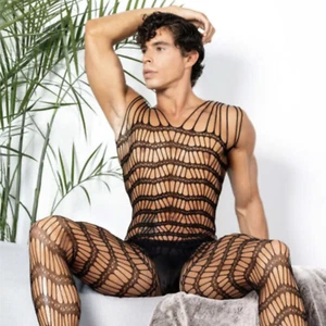 Men Body stocking String Bodysuit Sexy Sissy Gay Crossdress Underwear Lingerie X - Picture 1 of 62