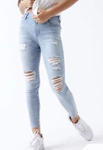 Pacsun Womens Skinny Jeans Size 22 Blue Ripped Distressed High Rise Jegging - Picture 1 of 9