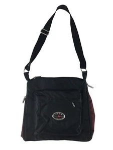 J Waltson Unisex Adults Black Red CSCG Pockets Adjustable Strap Crossbody Bag - Picture 1 of 10